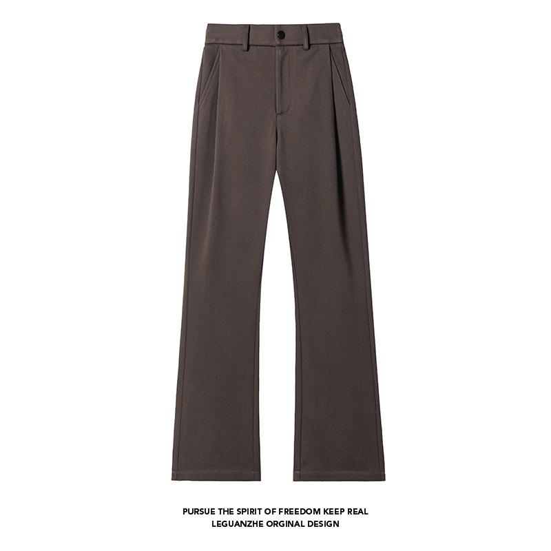 Men Black Draped Straight Flared Casual Long Suit Trousers