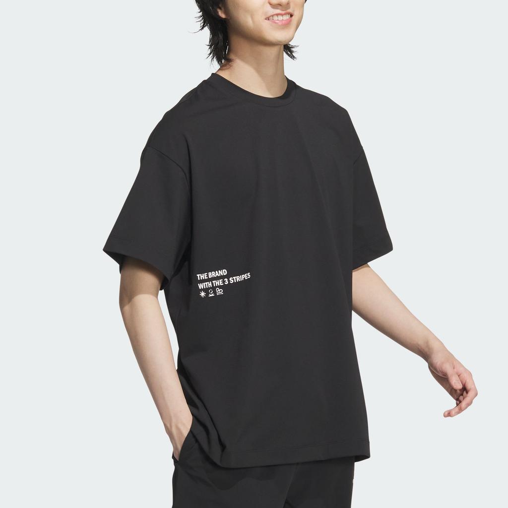 Adidas Drop Shoulder Sleeve T-Shirt Unisex Black JI8476