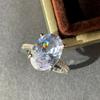 925 Silver New Four-claw Pigeon Egg Zircon Inset Diamond Simple Personality Senior Sense Ring Party Birthday Wedding Gift