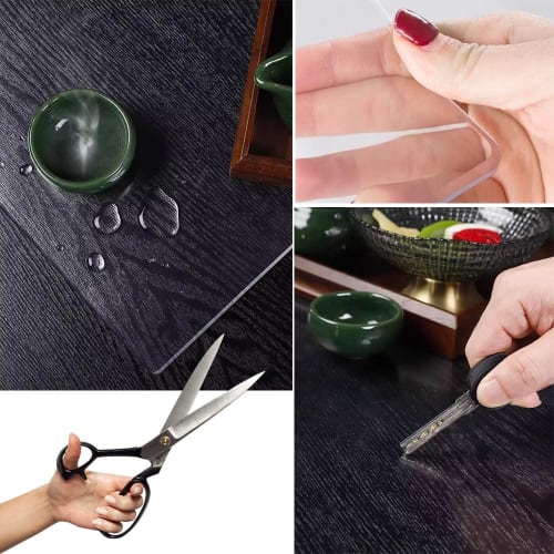 1mm Thick Transparent Soft Desk Mat, Clear Table Cover/Tablecloth for Kitchen, Office, Desk, Computer, Dining Table, Protective Pad, 40x100cm, 60x90cm