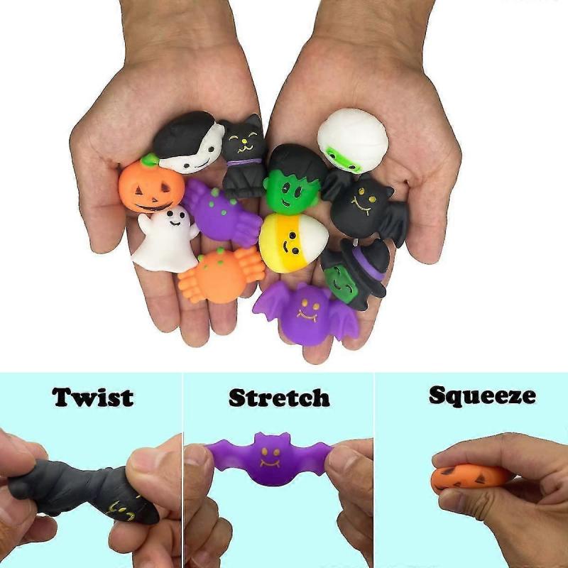 10 Pcs halloween mochi squishy toys halloween toys for kids halloween party favors halloween treat bags gifts squeeze toy