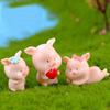 Cute Garden Home Decor Bonsai Decoration Miniature Model Micro Pig Family Figurine Resin Ornaments
