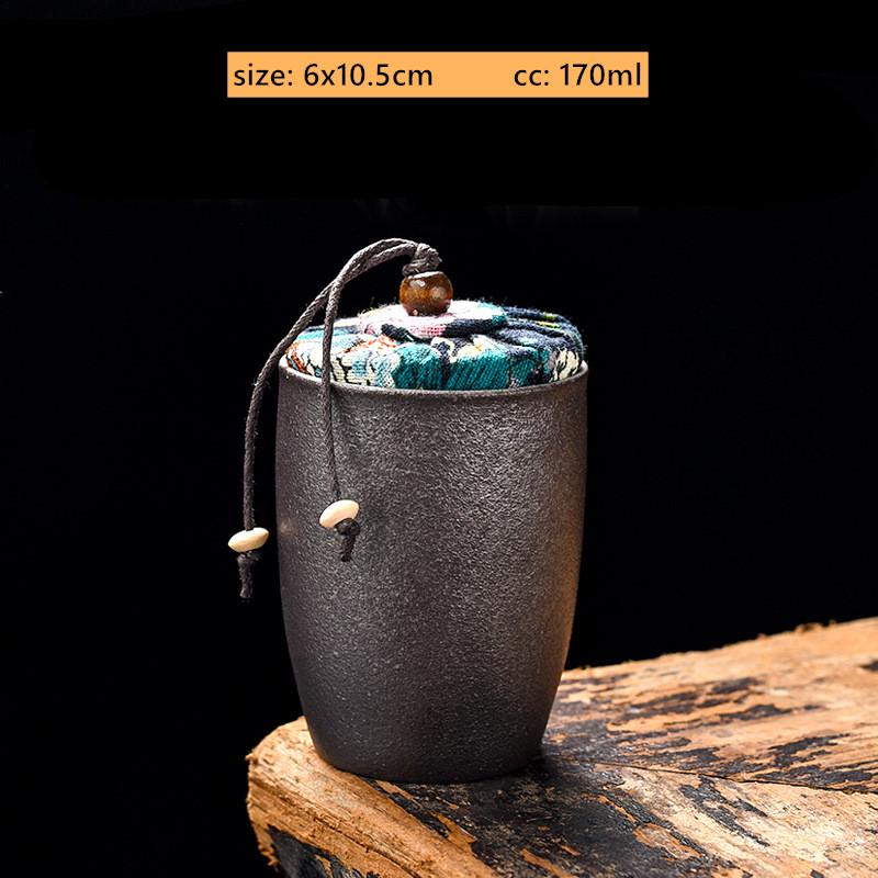 

Vintage Stone Green Coarse Pottery Tea Container Household Sealed Tank Japanese Ceramic Tea Storage Tank Kitchen Coffee Storage