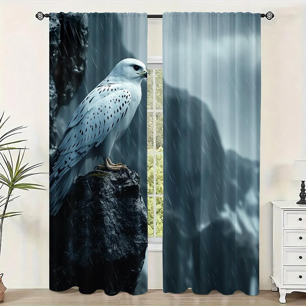 

2pc, Window Drapes Hawk Protecting Privacy summer party decorations Applies to Office decoration 29x65in(75x166cm)