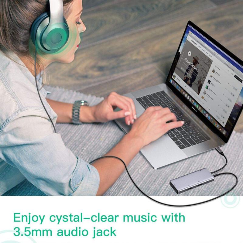 9 In 1 Dual Hdmi-compatible Vga Usb C Hub Multi-monitor Display Hub  Atapter