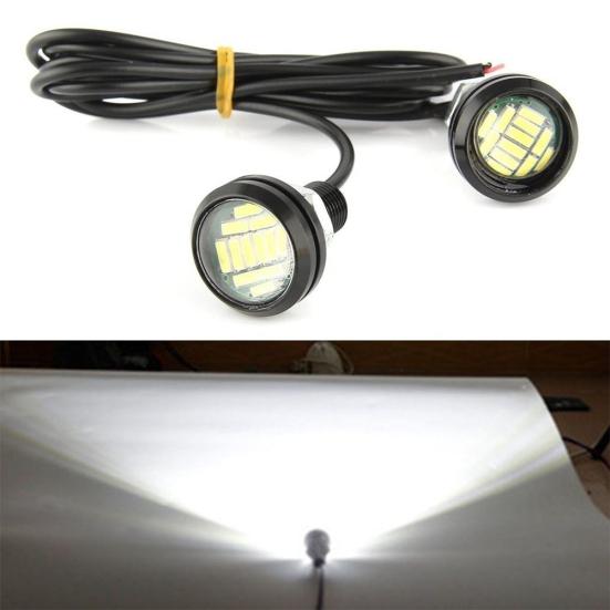 1 Pair 12V 15W Eagle Eye Auto LED Light Daytime Running Backup Car