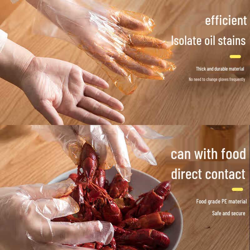 Cha Hua Disposable Antibacterial PE Gloves (200 Count)