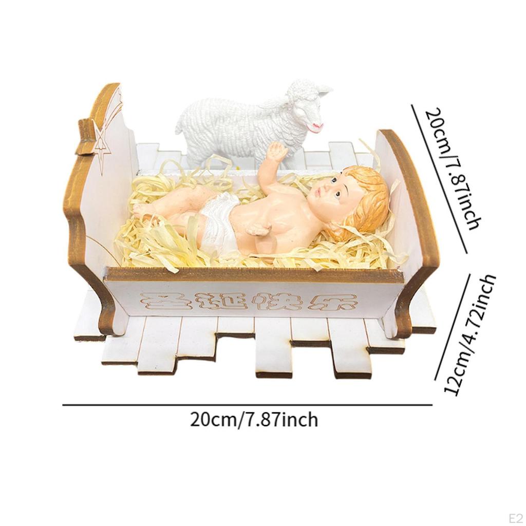 Figura de pesebre del Niño Jesús, belén navideño, colección de decoración navideña cristiana con LED