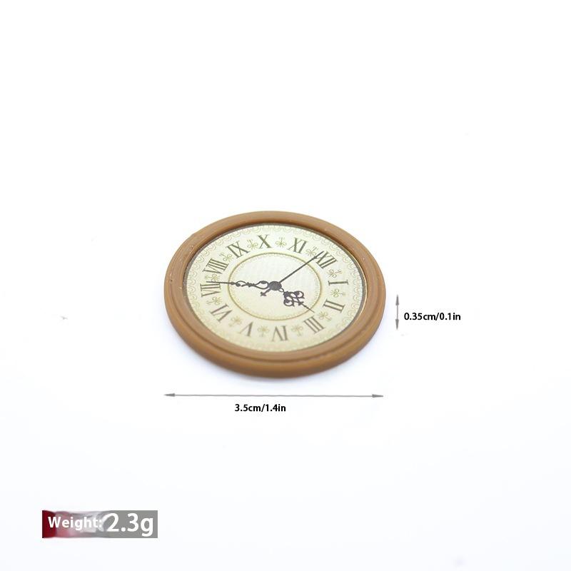 1Pcs Pretend Retro European Wall Clock Furniture 1:12 Miniature Home Decor Accessories