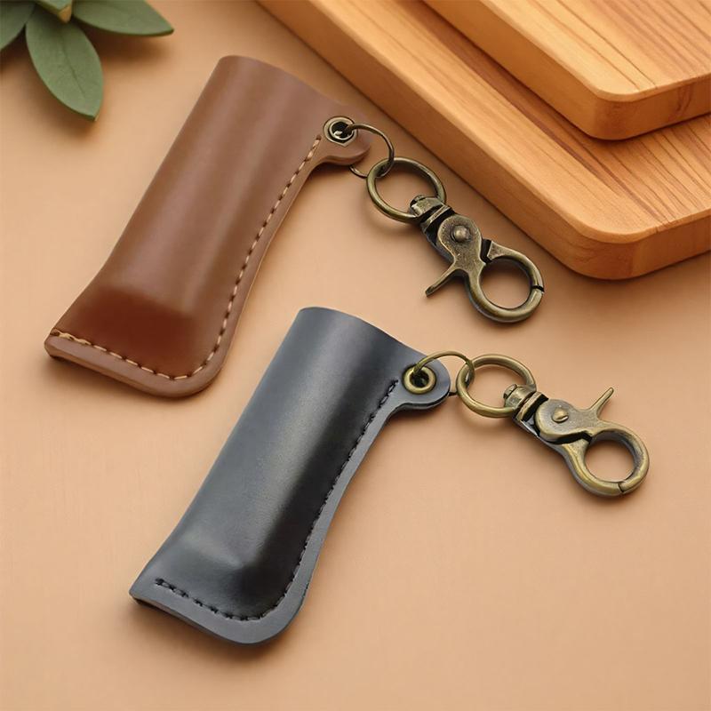 Retro Pu Leather Lighter Case Shell Protection Case Keychain Lighters Sleeve Cover Leather Case