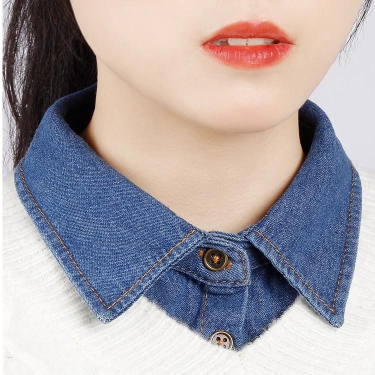 Children's Versatile Denim Dickey Faux Collar for Sweaters and Ladies - Multifunctional Pointed Collar Decoration
