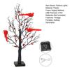 LED Christmas Tree Light with Cardinals Glowing Vintage Tree Decor Red Bird Trees Light Tabletop Festive Lights for Home Office Party