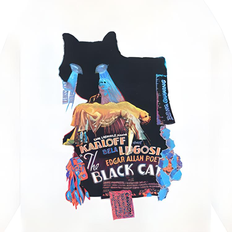 WE11DONE T-shirt Unisex Girocollo Manica Lunga con Fantasia Gatti FW23 Bianca WD-TT3-23-741-U-WH