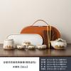 High-end Ru kiln new Qianli Jiangshan ceramic set tea set gift box, high-end souvenir gifts for leaders and elders