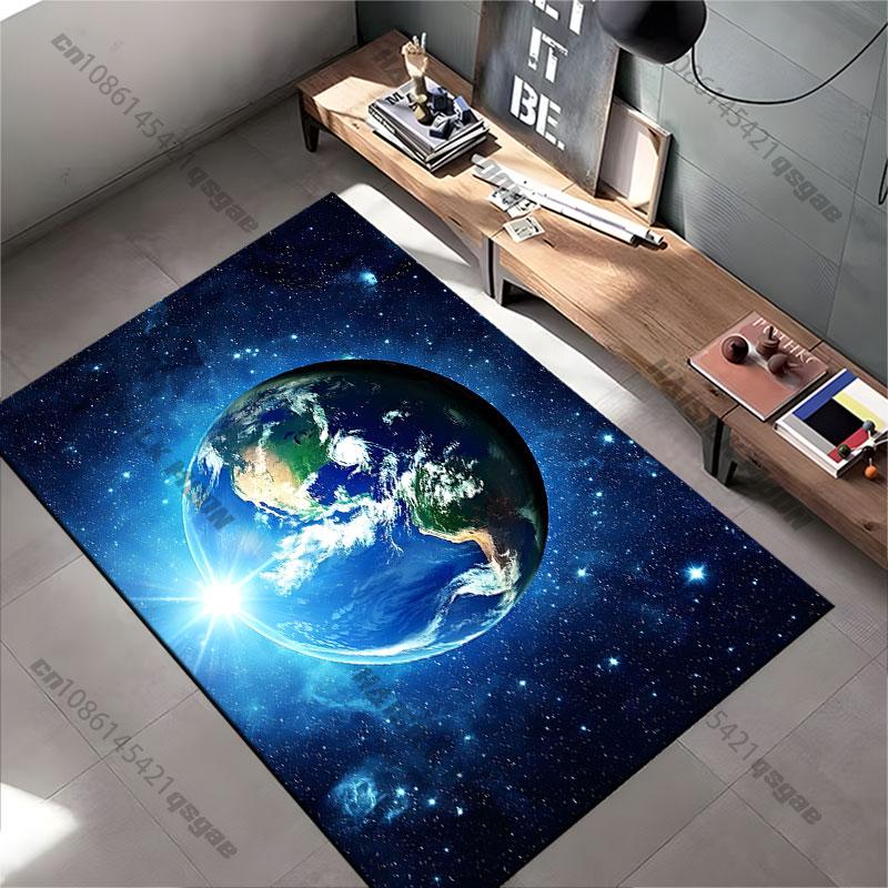 Earth in vast cosmic space carpet Yoga living room room decor children's crawling mat doormat area rug games mat