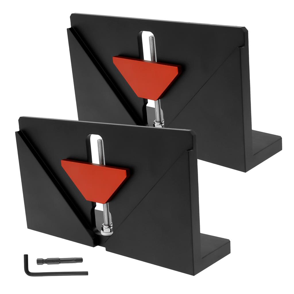 2Pcs Right Angle Woodworking Clip Spline Fixture Router Auxiliary Tools Aluminum Alloy Table Saw Jig for 5-42mm Thick Frame