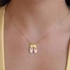 Pink Ballet Shoes Necklace With Diamonds Sweet Craft Vintage Elegant Prom Necklace
