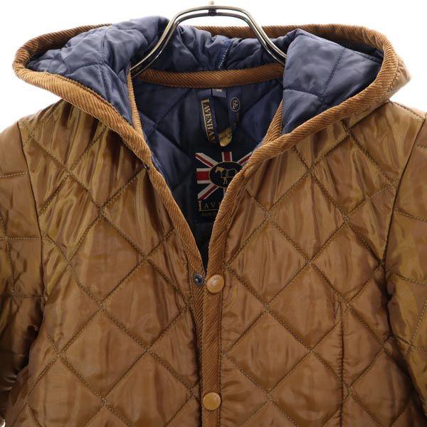 LAVENHAM Made In the UK Quilted Jacket 36 Brown Hood Women Used