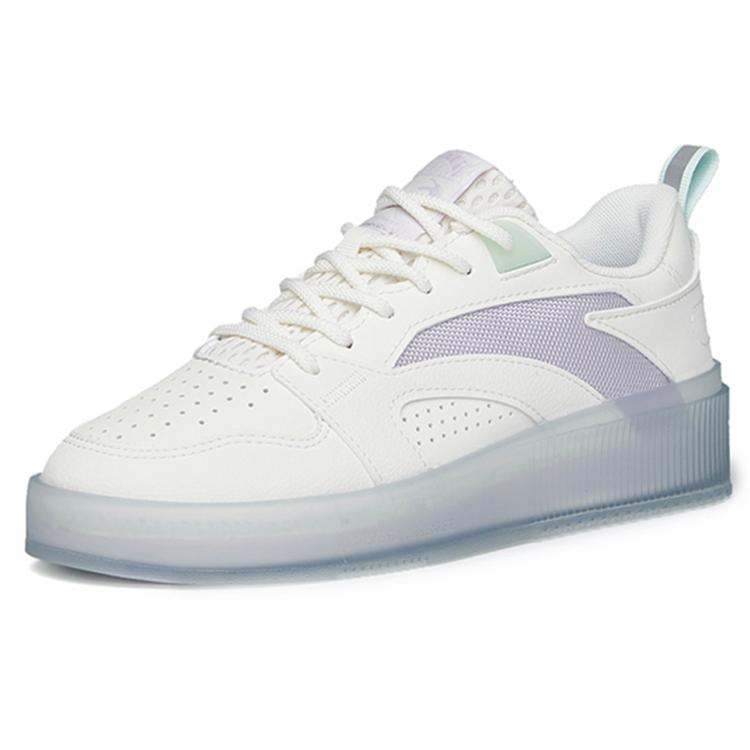 New Care Bears x Anta Slip Resistant Cushioning Abrasion Resistant Breathable Low top Skateboard Shoes Women's White Purple 122228040-2
