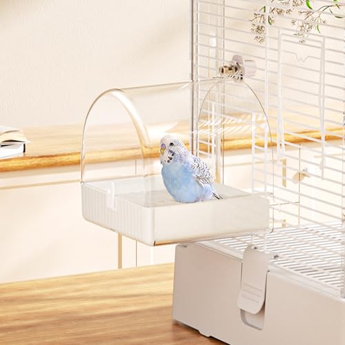 

Bird Bath for Parakeets, Java Sparrows, and Parrots, Large Size, Bathtub, Birdcage Accessory, Hanging Bird Bath, Cage, Fixed, Drawer, Multi-functional