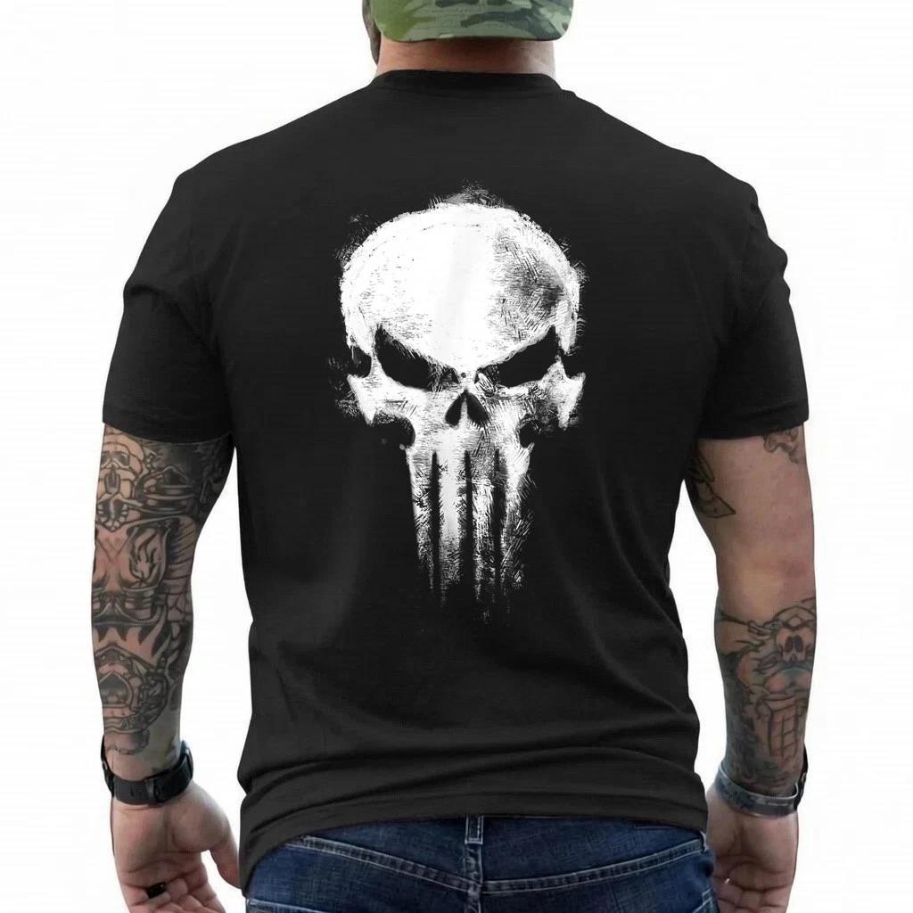 Marvel Daredevil Born Again The Punisher Grunge Style Skull T-Shirt 2XL
