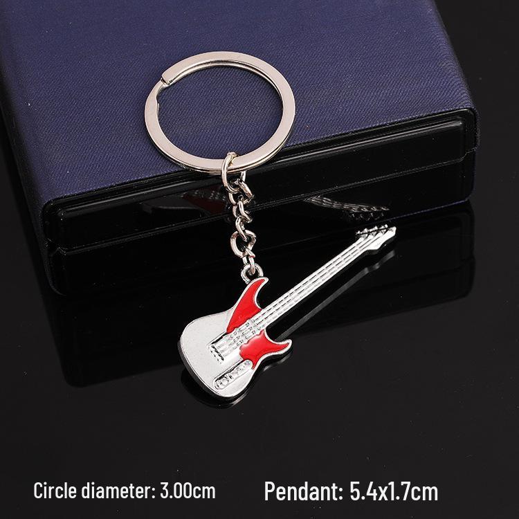 European & American Rock Guitar Keychain: Hip Hop Drip Oil Alloy Pendant Charm for Women's Bags