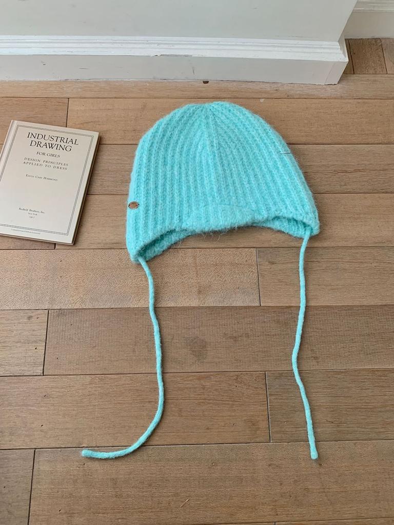 Knitted Wool Blend Beanie Stretchy Hat Women Windproof & Warm For Cycling, Hiking, And Daily Wear Cold Cap Soft New