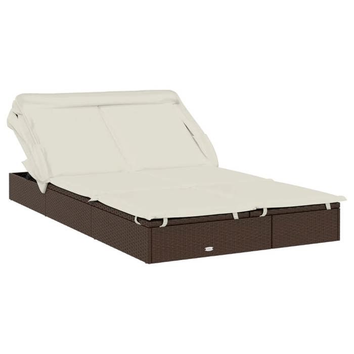 VidaXL Transat 2 places avec toit pliable marron 213x118x97 cm 319649