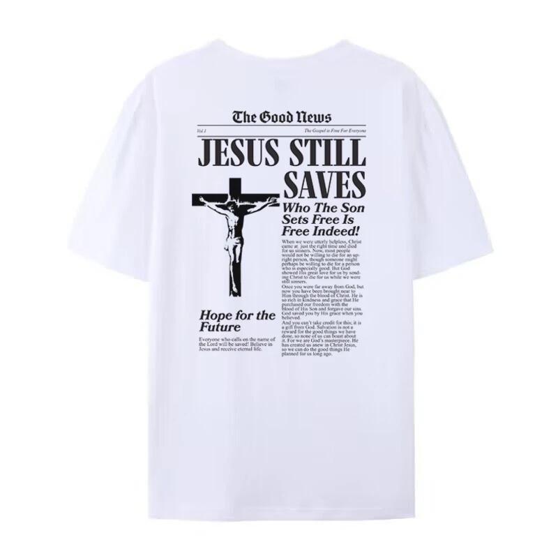 Women Retro Fashion Jesus Bible Verse TShirt Unisex Oversized Harajuku Streetwear Graphic Tees Christian Shirt Faith Tops Gifts