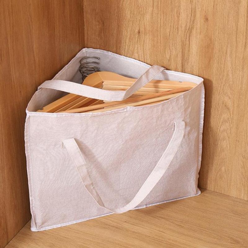 Multifunctional Triangular Space Saving Hanger Organizer Bag with Handle Waterproof Portable Storage for Clothes