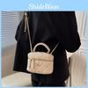 2024 New Fashion Small Square Bag With Stylish Chain Shoulder Strap Urban Minimalist Style Pu Material