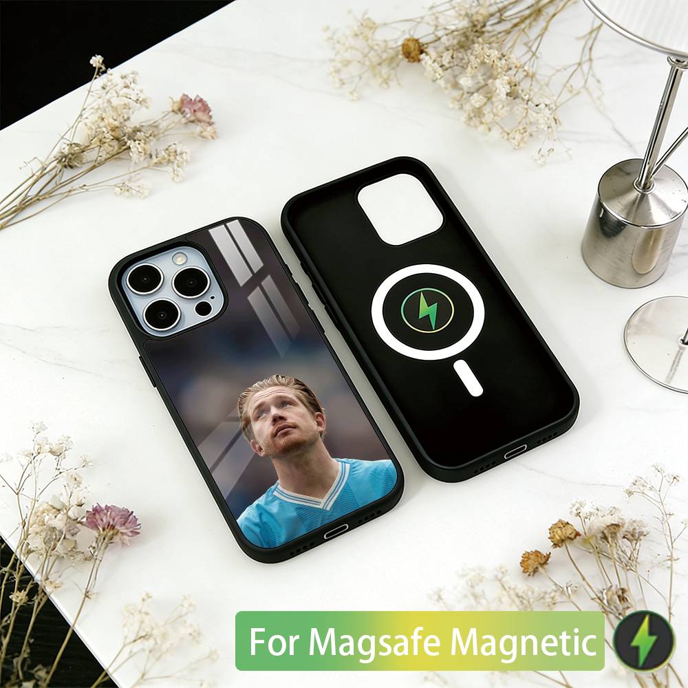 Fußballstar Kevin De Bruyne Handyhülle für iPhone 17, 16, 15, 14, 13, 12, 11 Plus, Pro Magnetisch mit Magsafe Kabelloses Laden