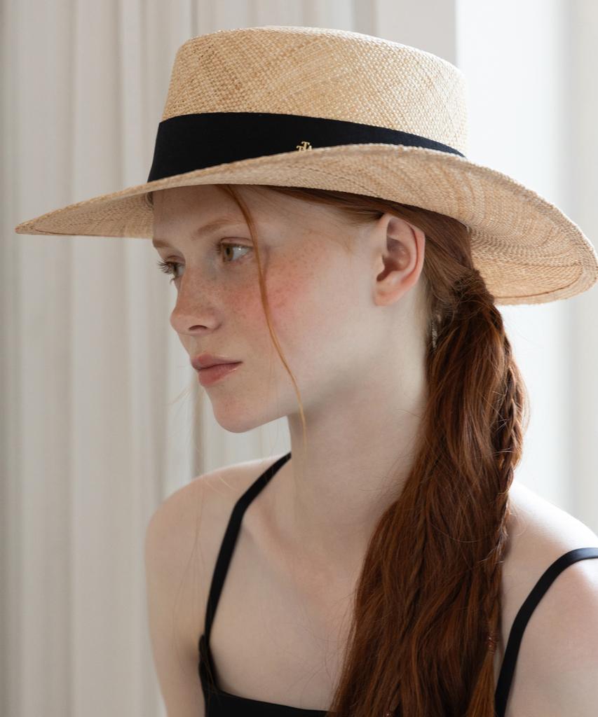 Tatiana Roxy Band Natural Raffia Boater Hat Ht8199