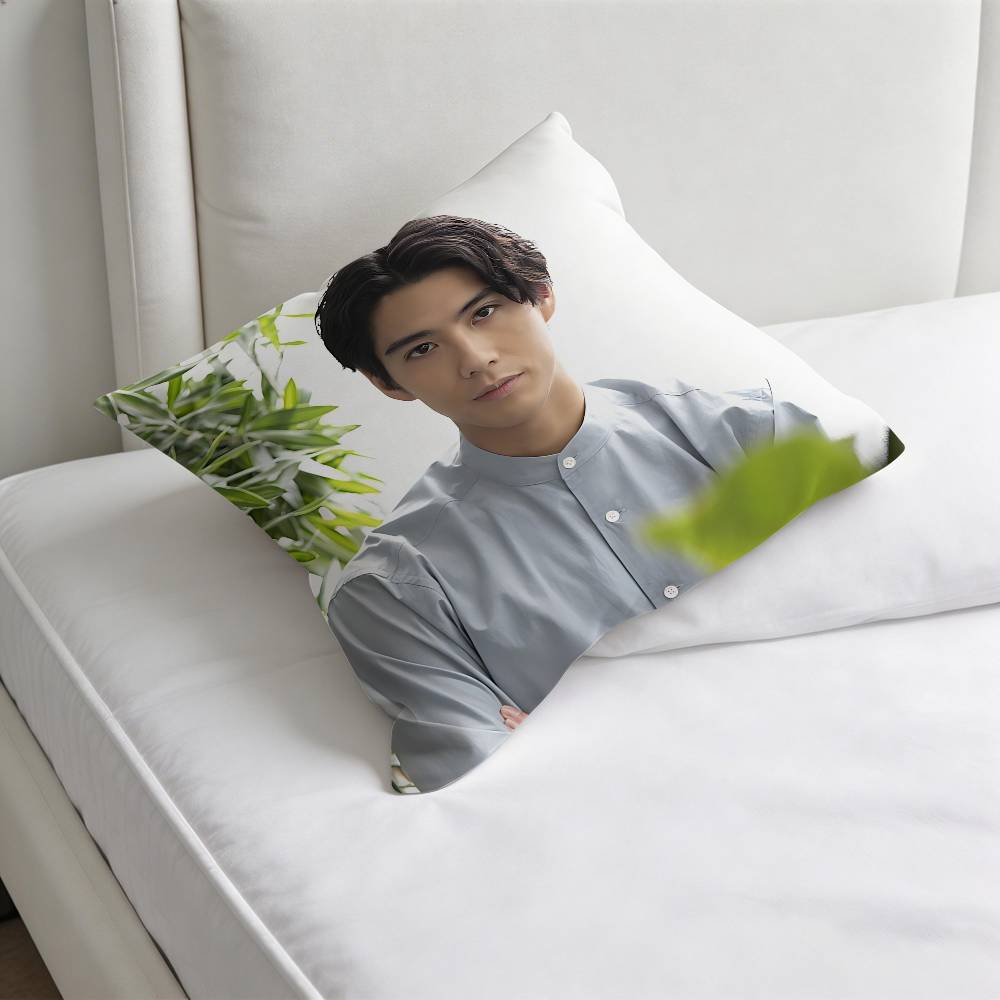 Actor KKento Kaku Square Pillow Cover Decorative Throw Pillow Case for Sofa Couch Bed Home Car Living Room Decoration