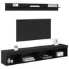 TV Wall Shelf Set 5 pcs Black Oak Effect Particleboard