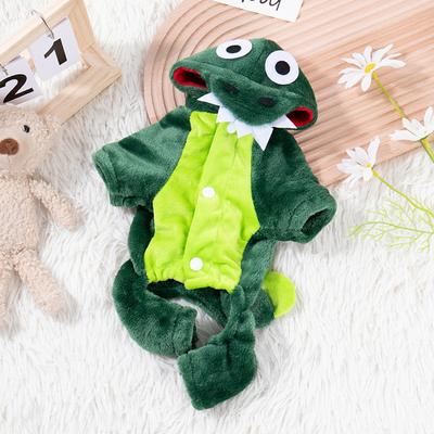 Fleece Winter Cute Dinosaur Dog Clothes Hoodies For Small Dogs Puppy Jacket Clothing Outfit Fleece Winter Cute (XL)