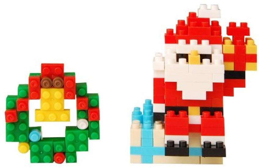 Nanoblock Christmas Card (Santa and Wreath) Horizontal