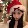 Christmas Red Plush Santa Hat Women Holiday Party Decoration