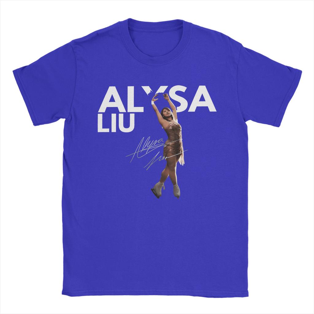 Vintage Alysa Liu Usa Skating TShirts for Unisex Crewneck Cotton T Shirts Short Sleeve Tee Shirt Gift Idea Clothes