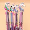 Kids 3 In 1 Cartoon Smooth Pen Cute Horned Horse Pony Gift Ballpoint Silicone Head