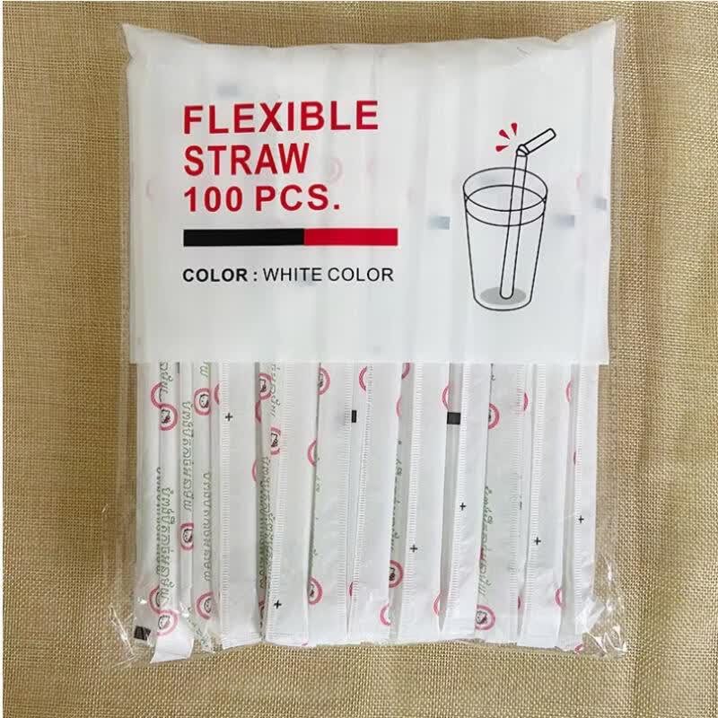 Handun Individually Wrapped Plastic Straws 220mm x 6mm, 1000 Count