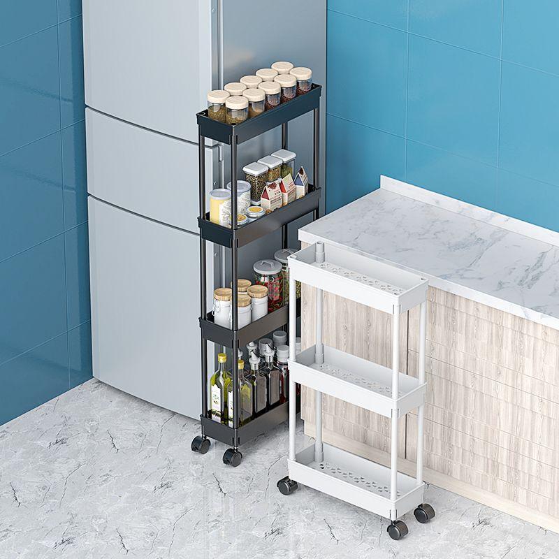 Scaffale da Pavimento Multi-strato Piccolo Carrello Portaoggetti Cestino per Verdura Scaffale da Bagno per Fessure Cucina di Casa