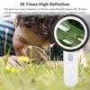 30X Magnifying Glass with LED Light Handheld Lighted Magnifier for Close Work Reading Inspection