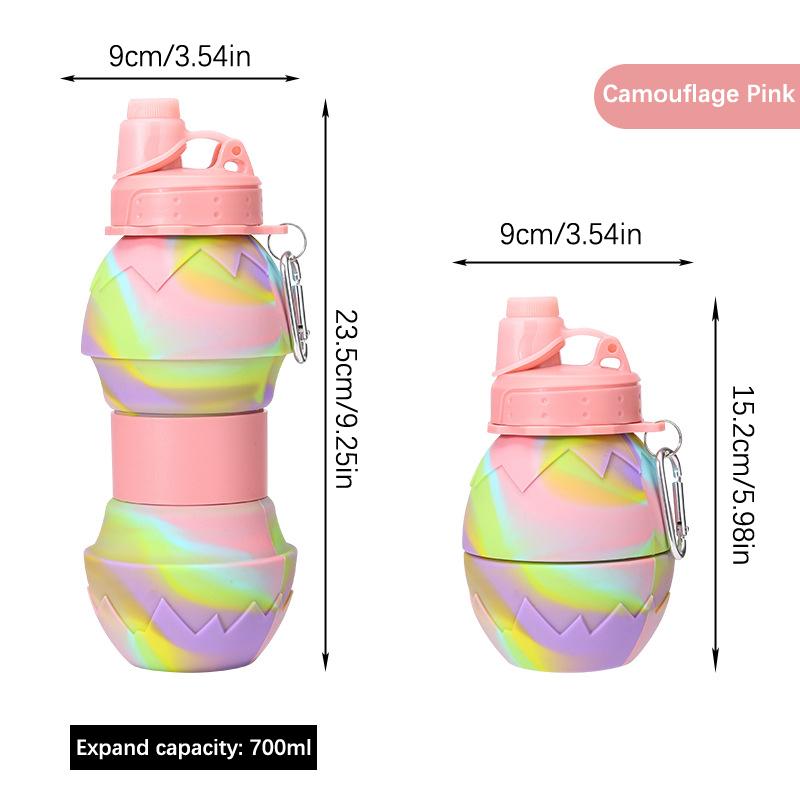 

Портативная термостойкая силиконовая складная спортивная бутылка для воды, многоразовая, герметичная, складная бутылка для воды розовый
