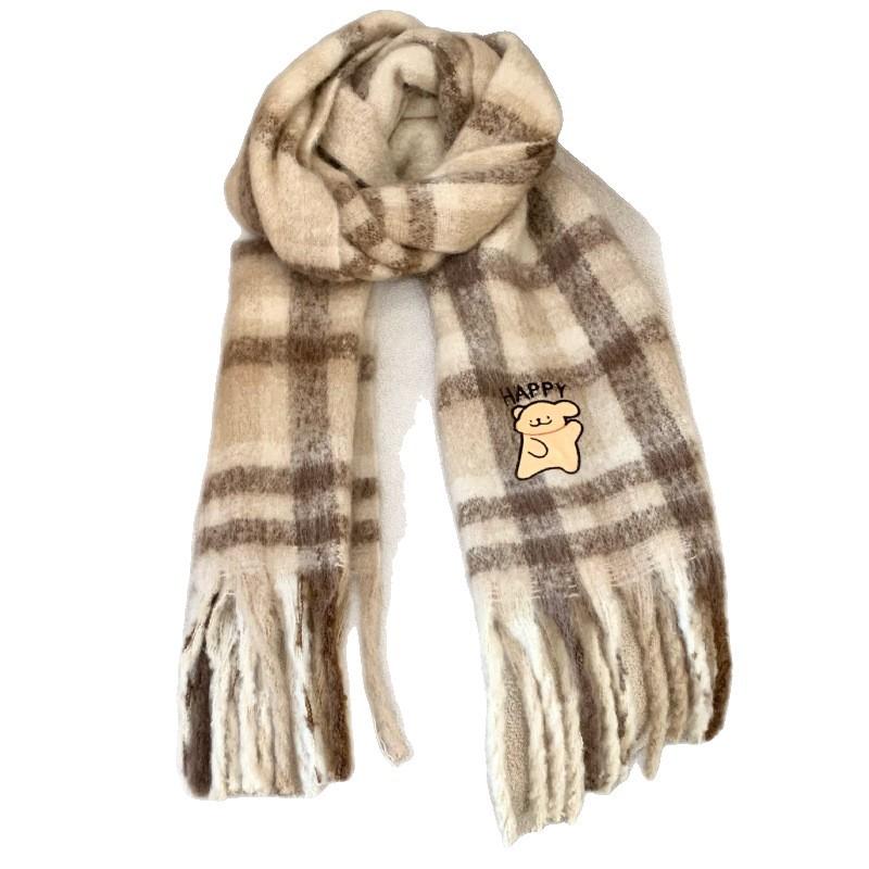 Line Puppy Scarf Korean Atmosphere Penguin Versatile Warm Birthday Gifts for Girlfriends and Girls Light Luxury Premium