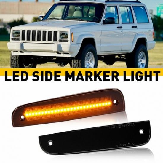 Switchback Turn Signal LED Side Marker Light Bumper Front Fit For Jeep Cherokee