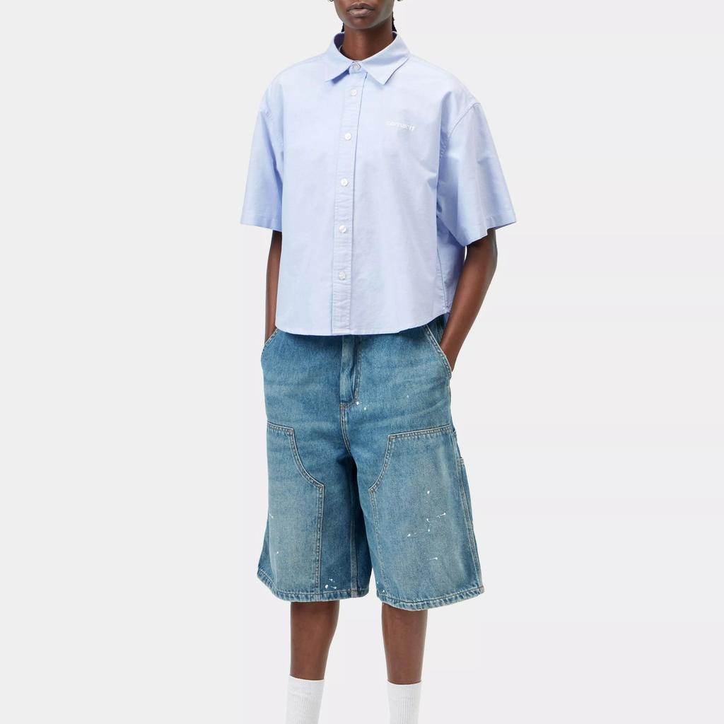 Carhartt WIP FW26 Womens S/S Kaia Shirt Loose Casual Short Sleeve Shirt With Embroidered Logo Women tops I036795-12T-XX