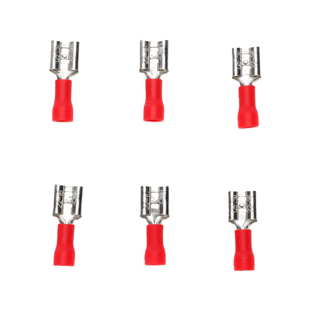 100 Pcs Crimp Terminal FDD1.25 250 Red Insulation Sleeve Female Spade Connector for Electrical Wiring