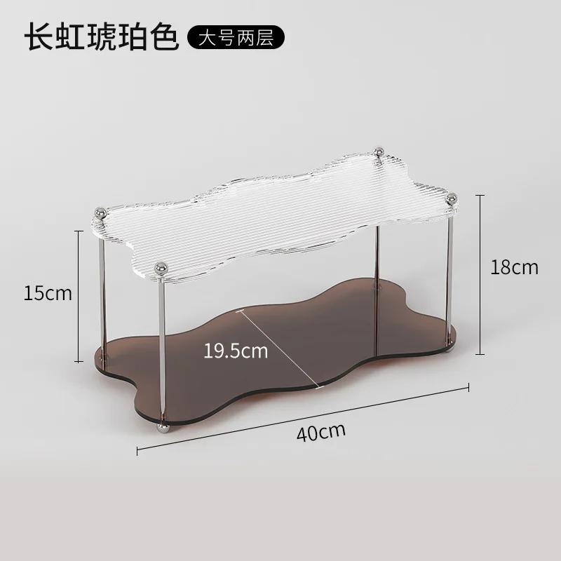 2/3layer Acrylic Storage Rack Bathroom Organizer Makeup Organizer Decorative Tray Perfume Display Rack Storage Organizer Shelf