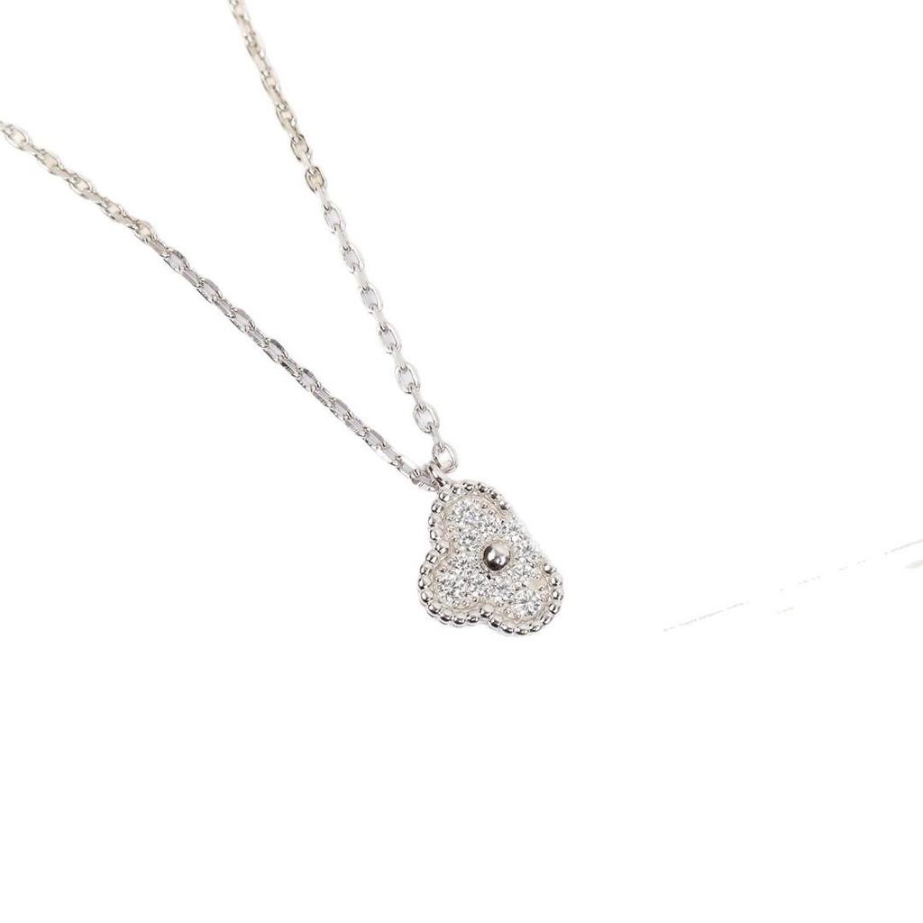 Exquisites Mini-Kleeblatt-Diamant-Halskette - Einfache, vielseitige Schlüsselbein-Kette für Damen